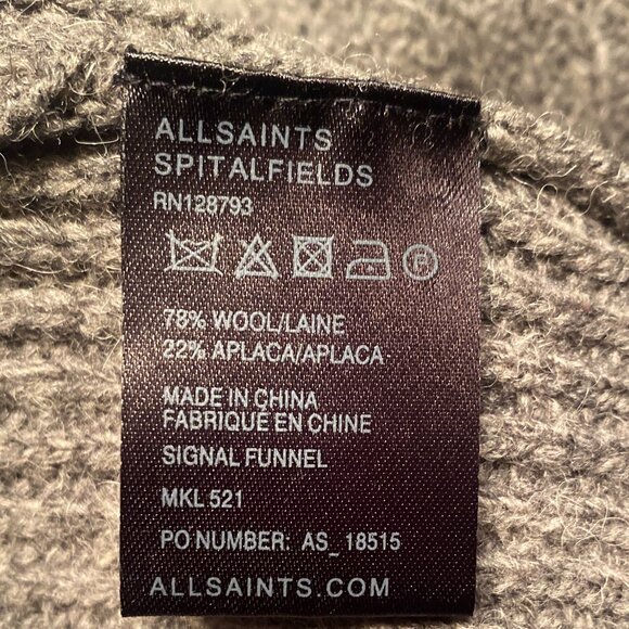 All Saints Men's Gray Sweater.  Size: Large - Picture 10 of 10